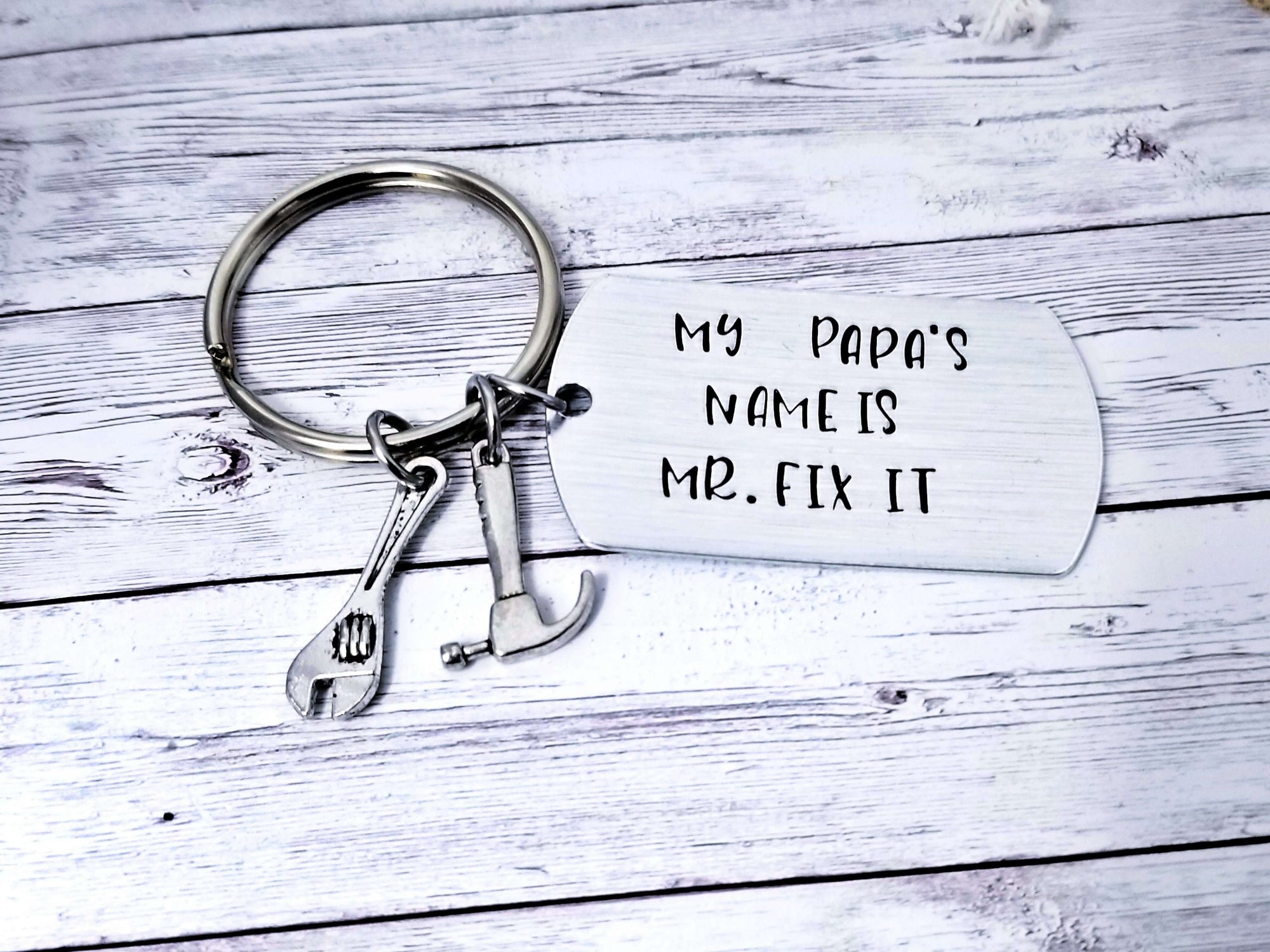Grandpa's Name Is Mr. Fix It, Papa Keychain, Fathers Keyring, Father's Day Gift, Best Father, Handyman