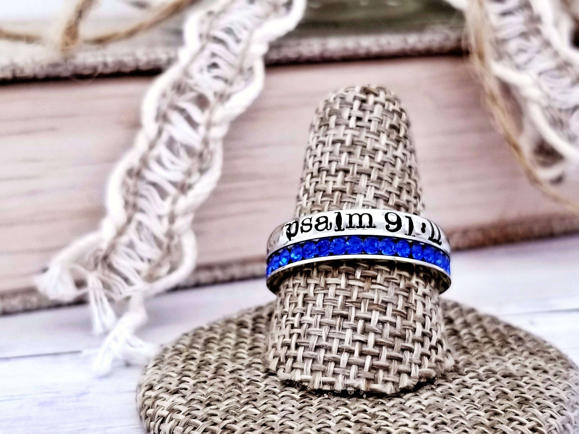 Scripture Ring, Christian Jewelry, Psalm Ring, Scripture Jewelry, Inspirational Ring, Personalize Jewelry, Hand Stamped Ring, Stackable Ring