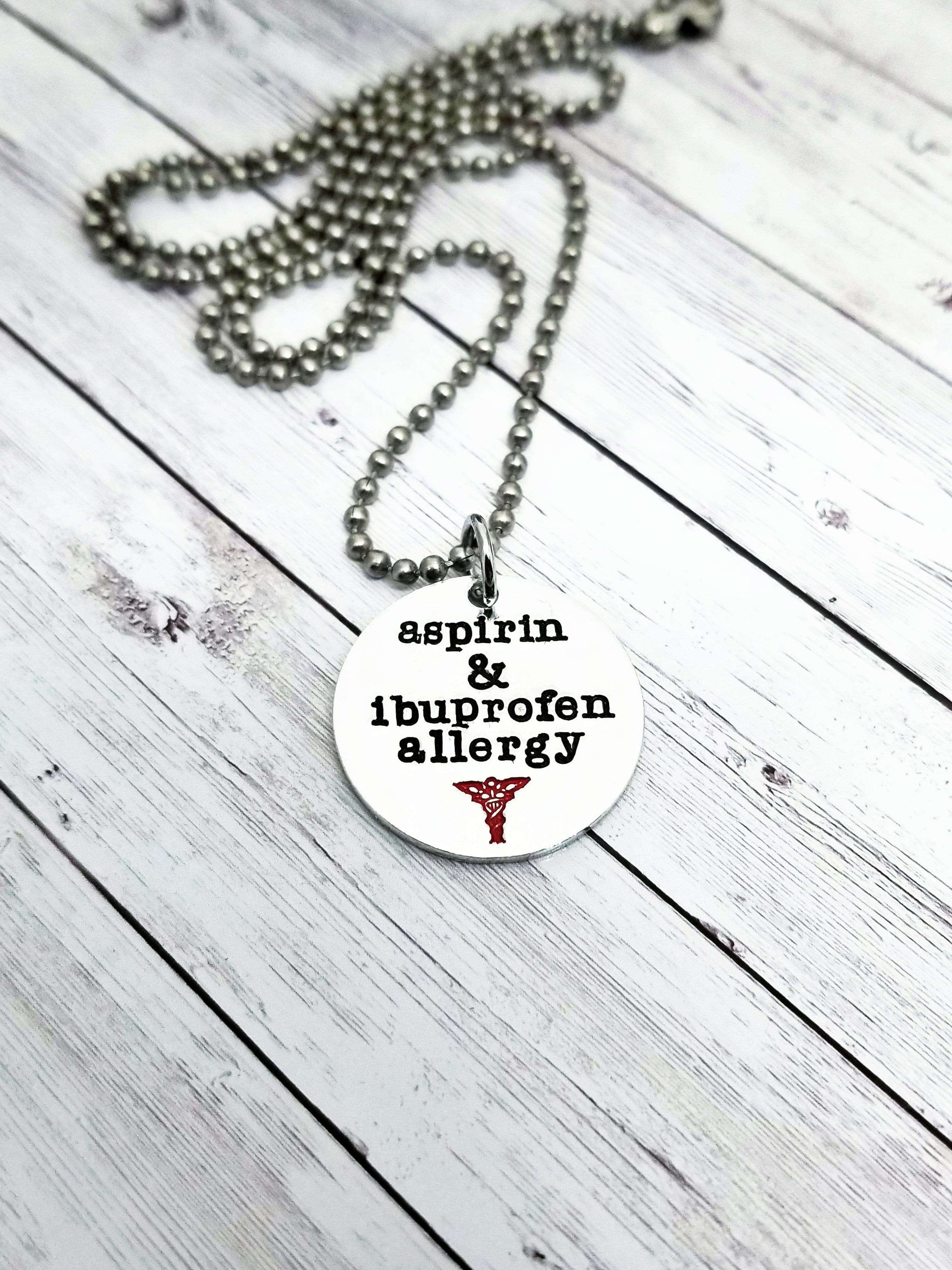 Medicine Allergy Necklace, Medicine Allergy Warning, Allergic to Medicine, Medical Alert, Allergies