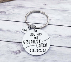 My Greatest Catch, Wedding Gift, Anniversary Gift, Husband, Boyfriend Gift, Keychain Gift, Men's Gift