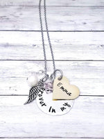 Forever in My Heart, Heart Memorial Necklace, Memory Necklace Mourning Gift, Remembrance Jewelry