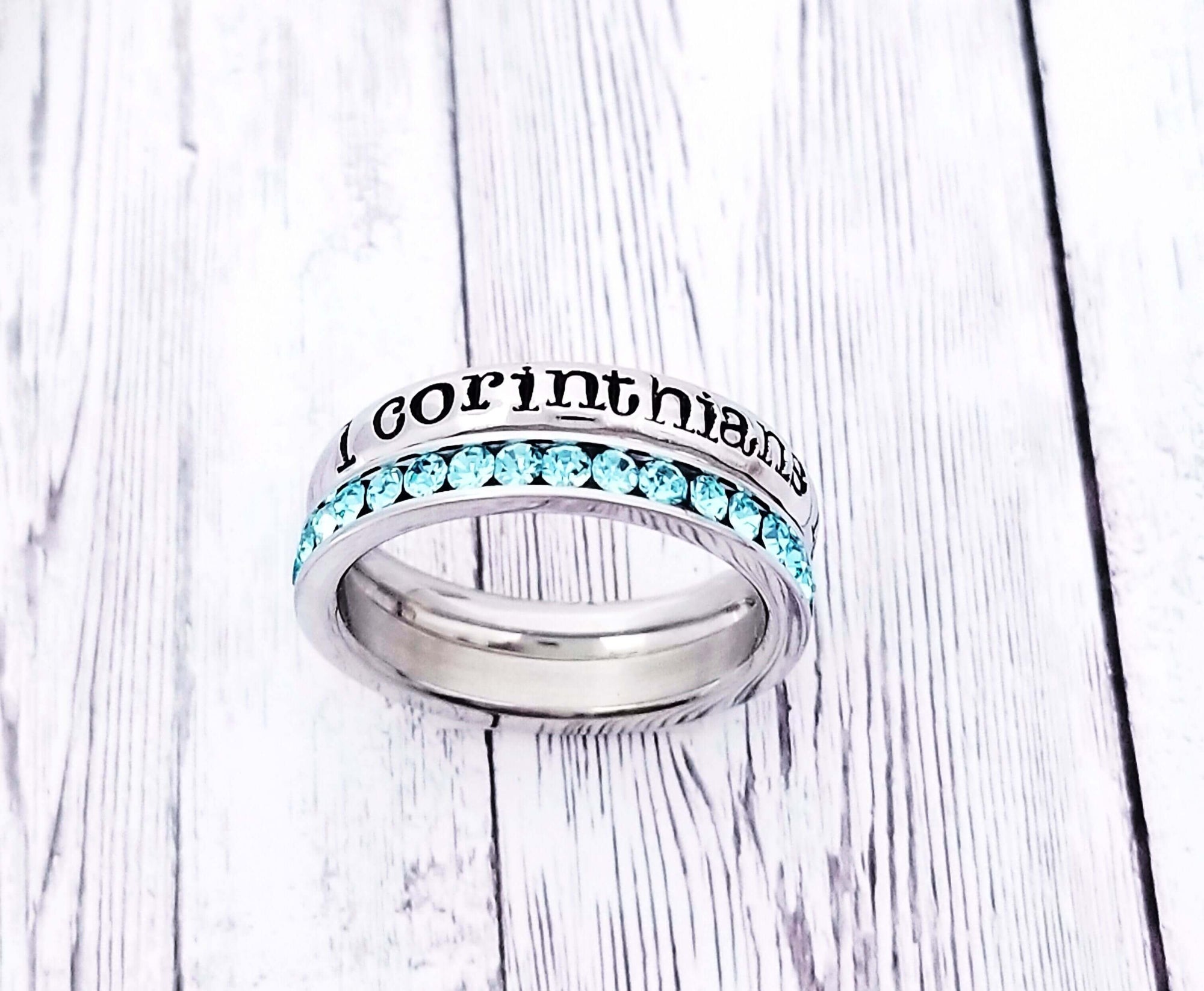 Corinthians Ring, Scripture Ring, Christian Jewelry, Psalm Ring, Scripture Jewelry, Inspirational Ring, Personalize Jewelry, Hand Stamped Ring, Stackable Ring