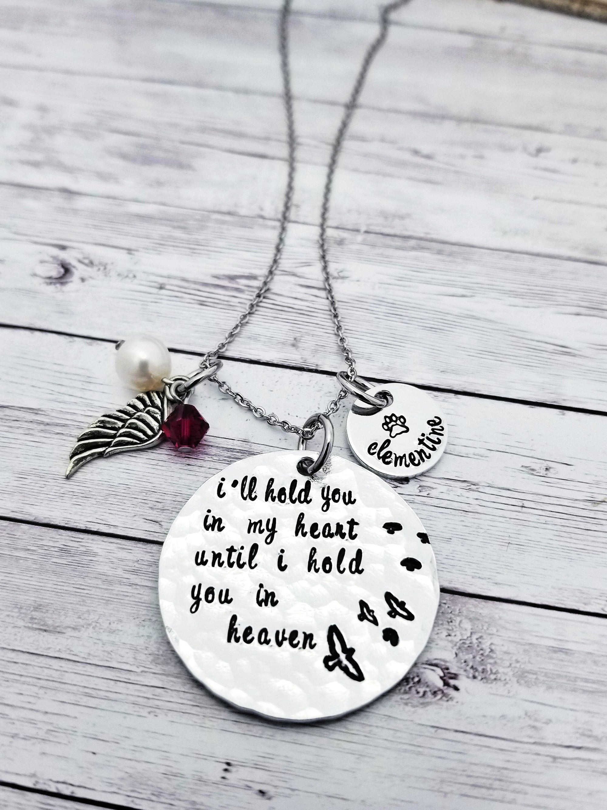 Memorial Necklace, Remembrance Jewelry, Grieving Gift, Hold You In My Heart, Infant Loss, Child Loss, Miscarriage, Still Birth, Lost
