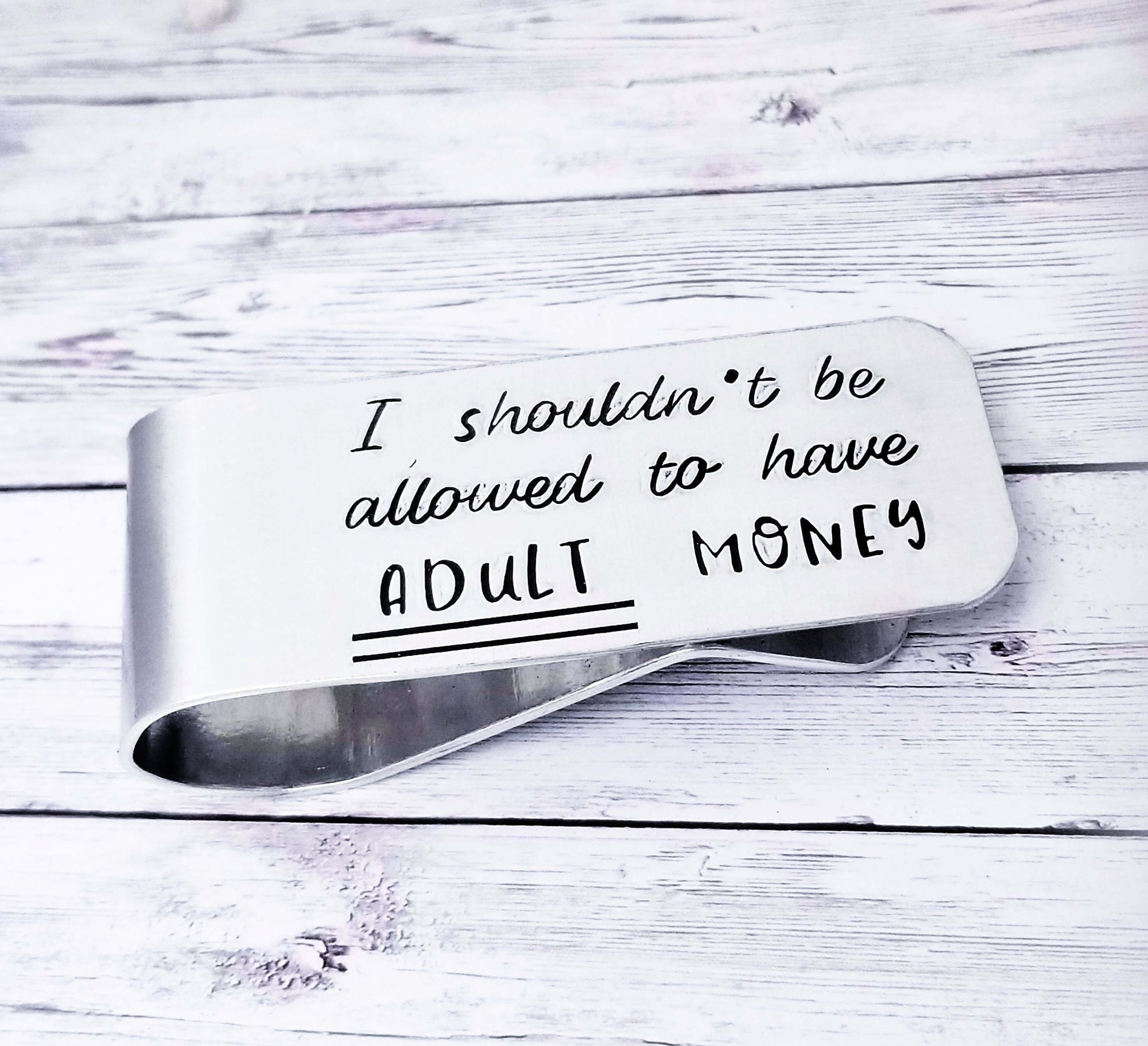 Adult Money, Father's Money Clip, Custom Money Clip, Funny Dad Gift ,Gift for Dad, Fathers Day Gift, Dad Money Clip