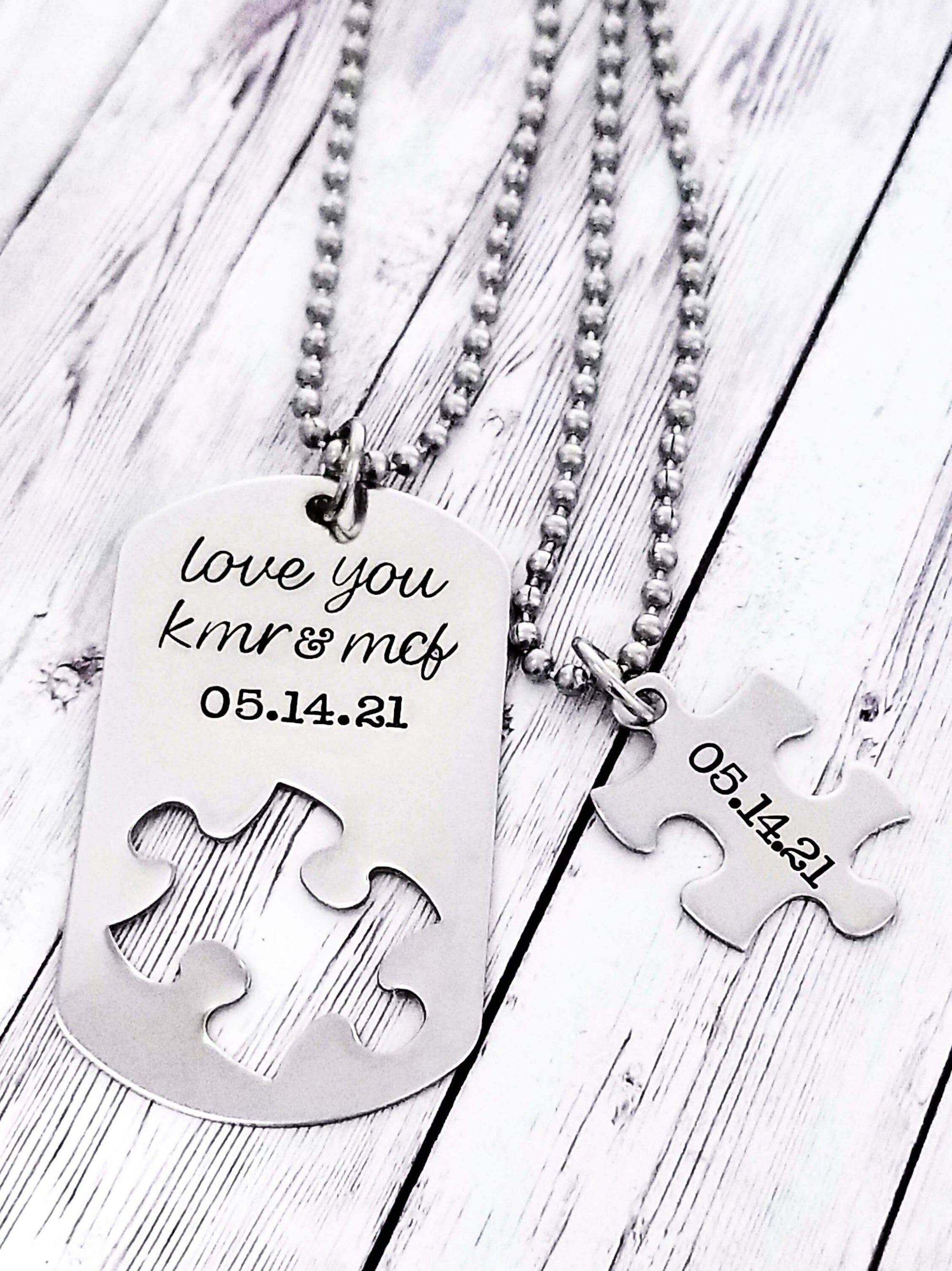 Buy M Men Style Valentine Gift I Love You Boys And Girls Engraved Heart  Dual Couple Locket 1 Pair For His And Her For Silver Metal Pendant Necklace  Chain Set For Men