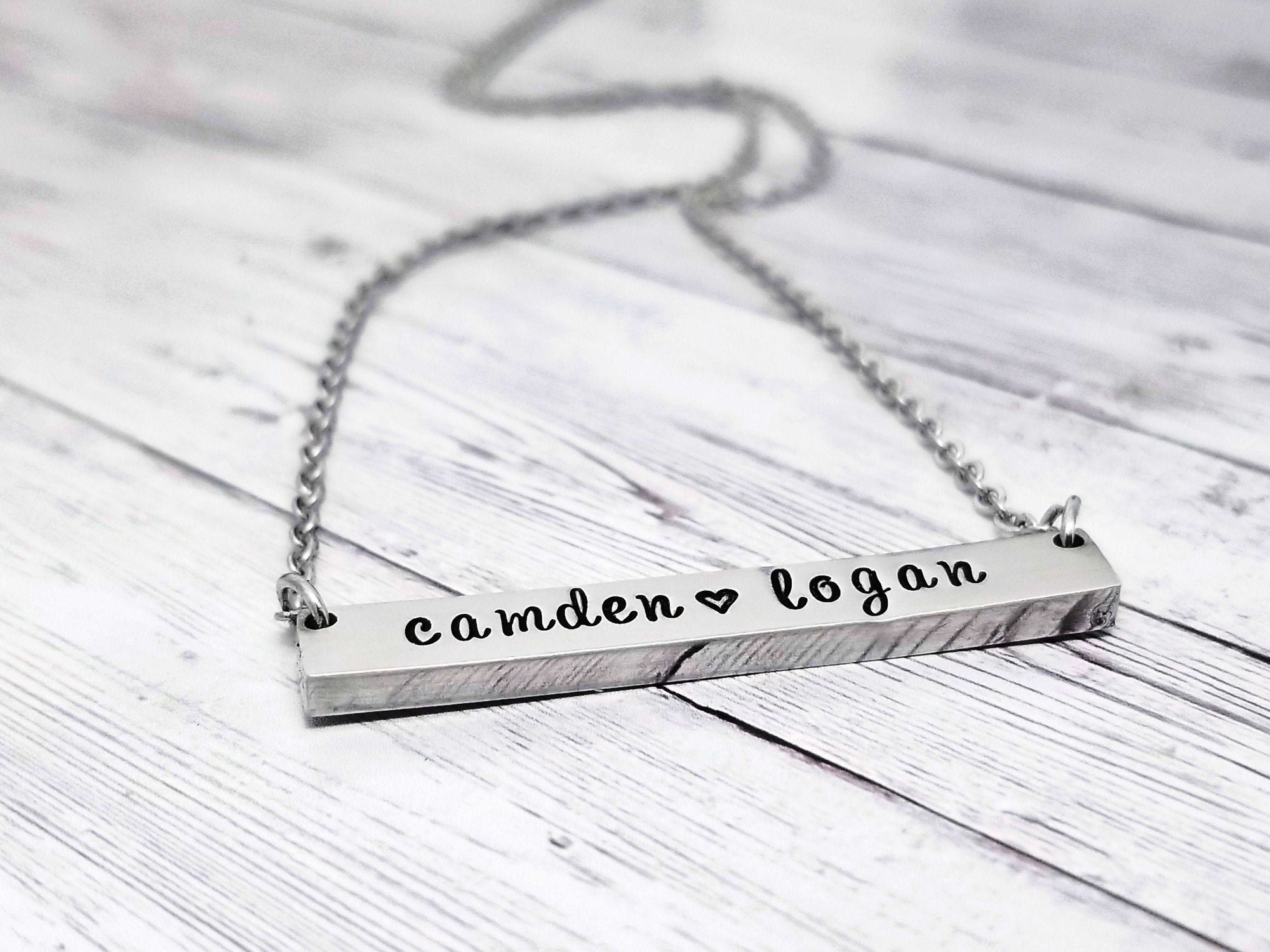 Cross Necklace, Christian Jewelry, Personalized Necklace, Silver Bar Necklace, Rose Gold Bar Necklace, Silver Cross Necklace, Forgiven