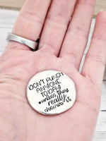 Don't Punch Anyone, Pocket Pebbles, Customer Service Gift, Backpack Tag, Funny Mantra Gift