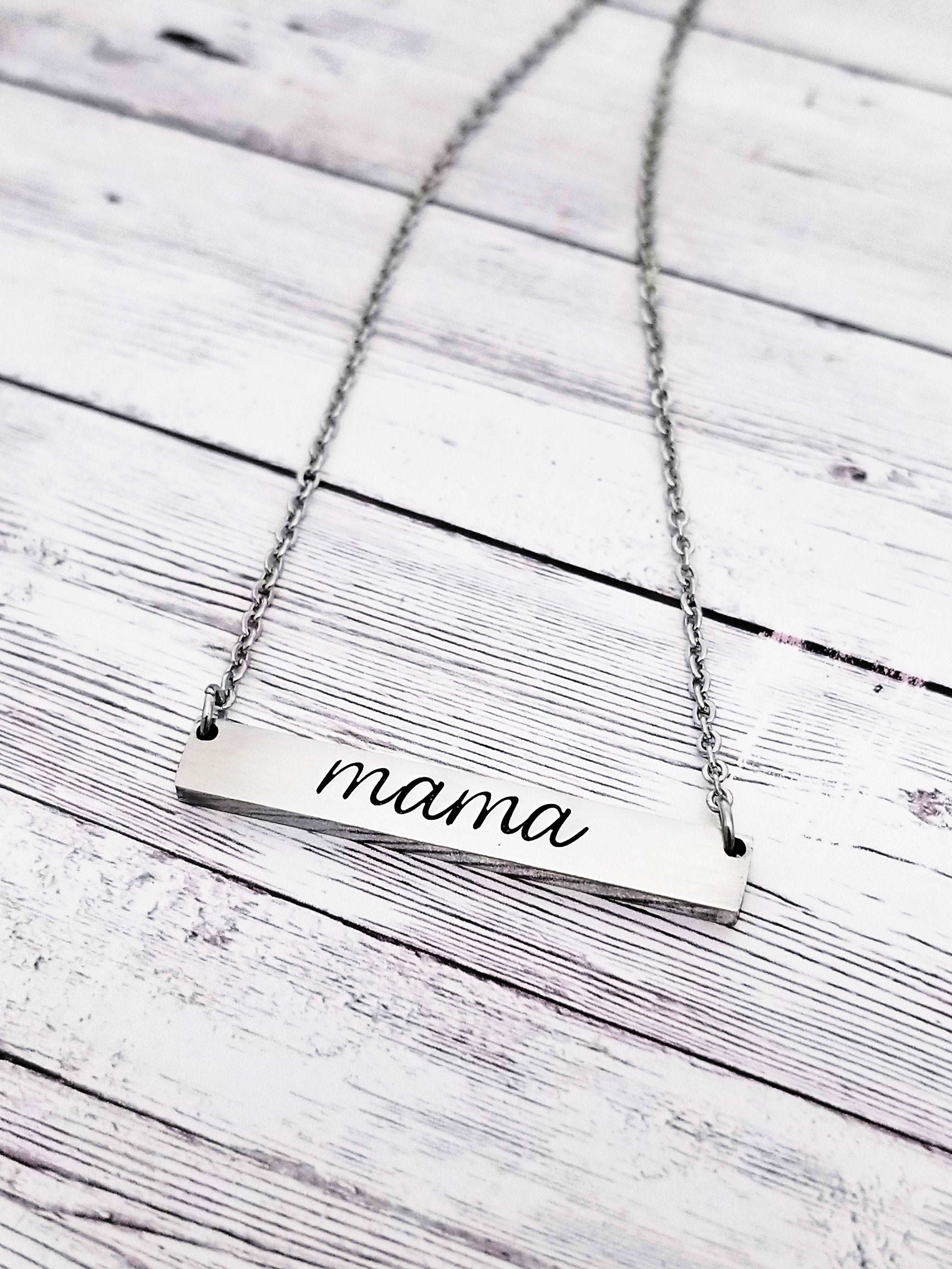 Custom hand stamped Necklace, Personalized Necklace, Silver Bar Necklace, Rose Gold Bar Necklace