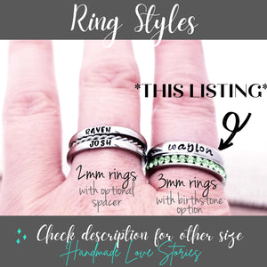 Class Ring, Highschool Grad Ring, School Ring,  Senior Ring, Personalized Stacking Birthstone Ring, Personalize Jewelry, Graduation Jewelry, Facebook