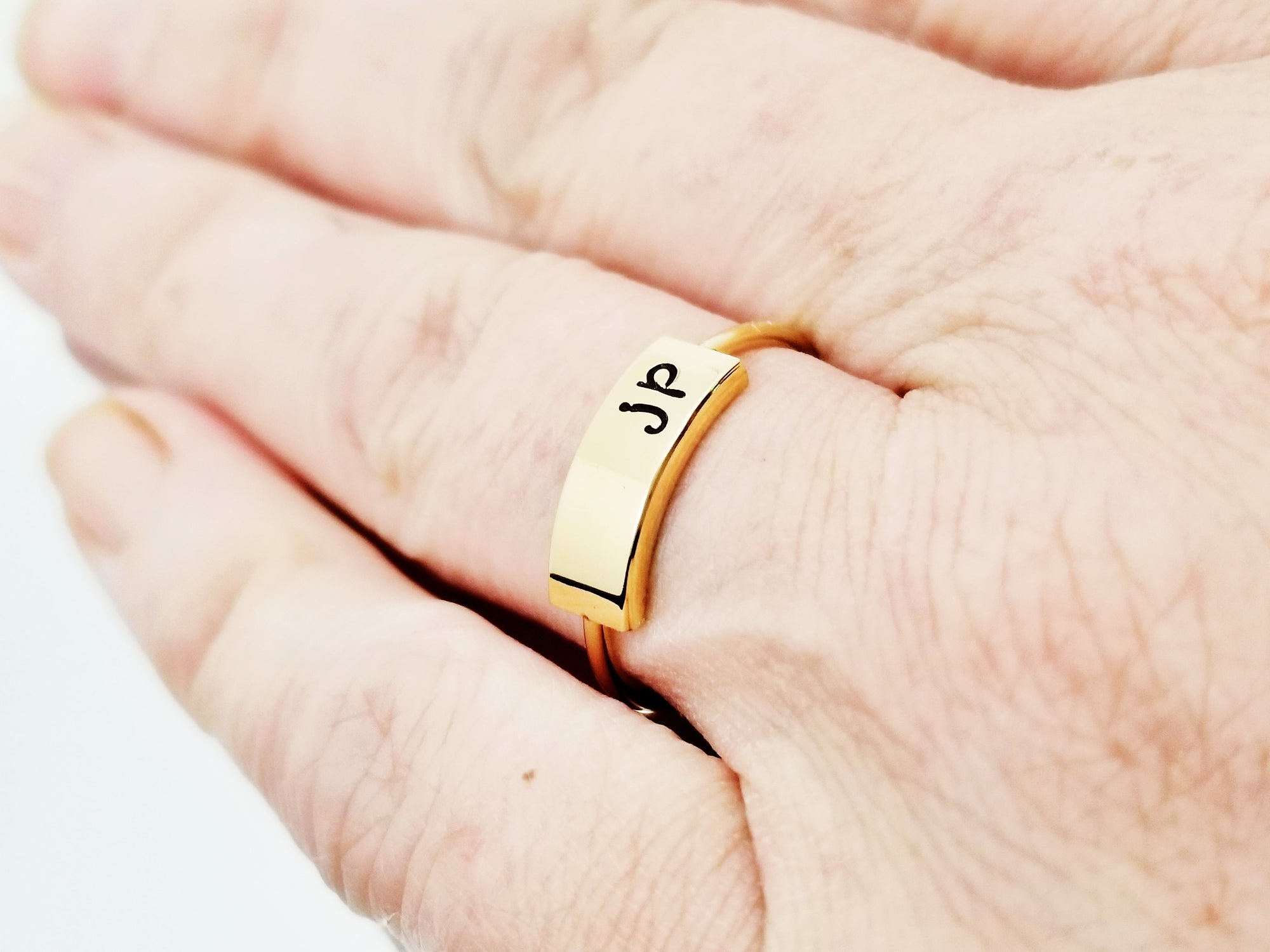 Gold Monogram Initials Signet Ring, Couple Initial Rings, Custom Monogram  Rings, Initials Ring, 2 letter initial rings, Initial Signet ring –  somethinggoldjewelry