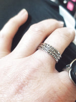 Tiny Roman Numeral Rings, Custom Hand Stamped Rings, Personalized Gift, Eternity rings, Stainless Steel