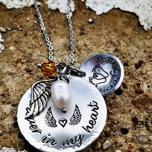 Forever in my Heart Necklace, Mommy Of An Angel, Memorial Necklace, Infant Loss, Child Loss, Miscarriage, Still Birth