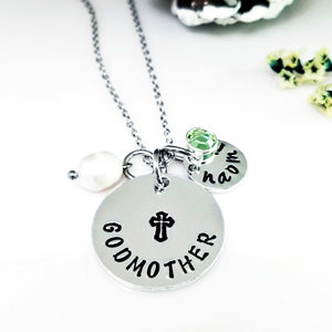 Godmother Necklace, Godmother Gift, God Parent Gift, Christening Gift, Baptism Gift