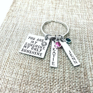 You are my Sunshine, Custom Hand Stamped Gift, Grandma Keychain, Mother Gift, Gift from the kids, Keychains, HandmadeLoveStories, HandmadeLoveStories , [Handmade_Love_Stories], [Hand_Stamped_Jewelry], [Etsy_Stamped_Jewelry], [Etsy_Jewelry]