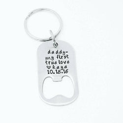 Daddy, My First True Love, Father's Bottle Opener Keychain, Gift for Dad, Bottle Openers, HandmadeLoveStories, HandmadeLoveStories , [Handmade_Love_Stories], [Hand_Stamped_Jewelry], [Etsy_Stamped_Jewelry], [Etsy_Jewelry]
