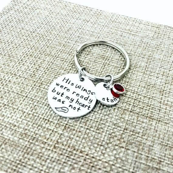 His Wings Were Ready, Memorial Keychain, Until We Meet, Mom Memorial, Daughter Memorial, Remembrance Gift, Parent Memorial, Child Memorial, Keychains, HandmadeLoveStories, HandmadeLoveStories , [Handmade_Love_Stories], [Hand_Stamped_Jewelry], [Etsy_Stamped_Jewelry], [Etsy_Jewelry]