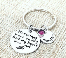 Her Wings Were Ready, Memorial Keychain, Until We Meet Again, Mom Memorial, Daughter Memorial