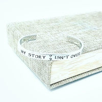 My Story Isn't Over, Warrior Bangle Bracelet, Mental Health Awareness, Semi Colon Project, Mental Health Jewelry, Semi Colon Jewelry, , HandmadeLoveStories, HandmadeLoveStories , [Handmade_Love_Stories], [Hand_Stamped_Jewelry], [Etsy_Stamped_Jewelry], [Etsy_Jewelry]