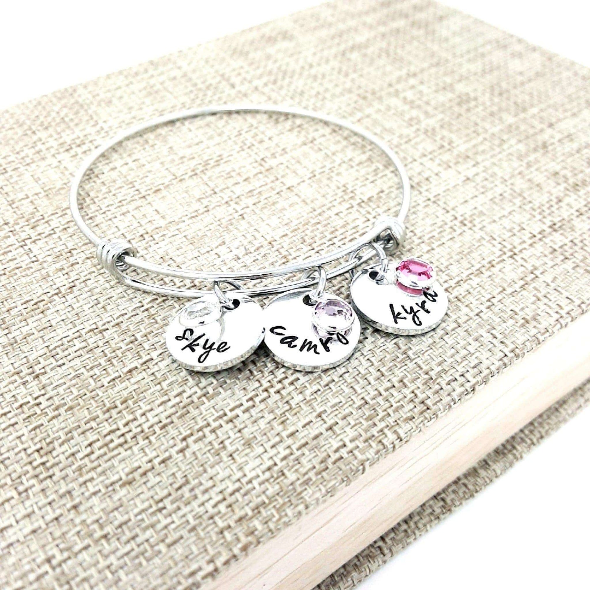 Custom Hand Stamped Mother's Bracelet, Grandmother's Bracelet