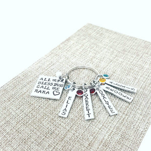 My Blessings Call Me Nana, Mothers Day Keychains, Gift for Grandma, Perfect Gift from the kids, Mom, Keychains, HandmadeLoveStories, HandmadeLoveStories , [Handmade_Love_Stories], [Hand_Stamped_Jewelry], [Etsy_Stamped_Jewelry], [Etsy_Jewelry]