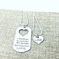 Long Distance, Deployment Gift, Couple's Necklace Set, Carry Your Heart, Heart Jewelry, Matching, Necklaces, HandmadeLoveStories, HandmadeLoveStories , [Handmade_Love_Stories], [Hand_Stamped_Jewelry], [Etsy_Stamped_Jewelry], [Etsy_Jewelry]