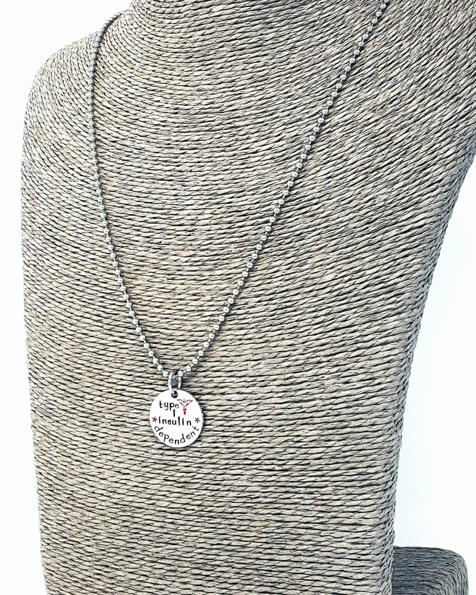 Type 1 Diabetes Alert Necklace, Medical Alert, Emergency Medical Necklace, Insulin Dependent, Necklaces, HandmadeLoveStories, HandmadeLoveStories , [Handmade_Love_Stories], [Hand_Stamped_Jewelry], [Etsy_Stamped_Jewelry], [Etsy_Jewelry]