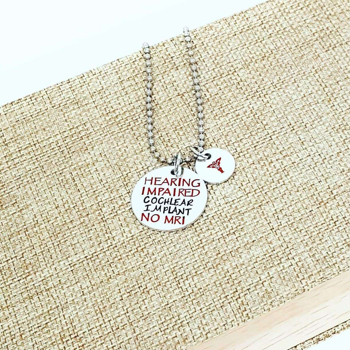 Hearing Impaired Necklace, Hearing Impaired Medical Alert, Cochlear Implant, Medical Alert, Implant, Necklaces, HandmadeLoveStories, HandmadeLoveStories , [Handmade_Love_Stories], [Hand_Stamped_Jewelry], [Etsy_Stamped_Jewelry], [Etsy_Jewelry]