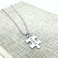 Puzzle Piece Necklace, Puzzle Jewelry , Puzzle Piece, Stainless Steel, Puzzle Necklace, Missing Piece, Necklaces, HandmadeLoveStories, HandmadeLoveStories , [Handmade_Love_Stories], [Hand_Stamped_Jewelry], [Etsy_Stamped_Jewelry], [Etsy_Jewelry]