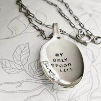 Spoon head necklace, Vintage Flatware necklace