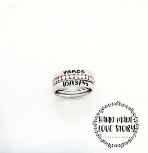 Stackable Name Rings, Custom Hand Stamped Rings, Personalized Gift, Eternity rings, Stainless Steel, Rings, HandmadeLoveStories, HandmadeLoveStories , [Handmade_Love_Stories], [Hand_Stamped_Jewelry], [Etsy_Stamped_Jewelry], [Etsy_Jewelry]