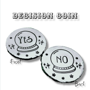 Custom Decision Coin, Flip Coin, Lucky Coin, Divination Coin, Yes No Coin, Magic 8, Pewter Decision Coin, Coin Toss Token
