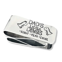 Dino Dad Gift, Father's Money Clip, Custom Money Clip, Funny Dad Gift ,Gift for Dad, Fathers Day Gift,  Dad Money Clip