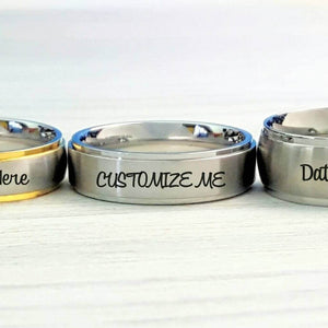 Stainless Steel Name Ring, Stainless Steel Ring, Comfort Fit Band, Valentines Day, Custom Ring, Rings, HandmadeLoveStories, HandmadeLoveStories , [Handmade_Love_Stories], [Hand_Stamped_Jewelry], [Etsy_Stamped_Jewelry], [Etsy_Jewelry]