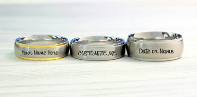 Stainless Steel Name Ring, Stainless Steel Ring, Comfort Fit Band, Valentines Day, Custom Ring, Rings, HandmadeLoveStories, HandmadeLoveStories , [Handmade_Love_Stories], [Hand_Stamped_Jewelry], [Etsy_Stamped_Jewelry], [Etsy_Jewelry]