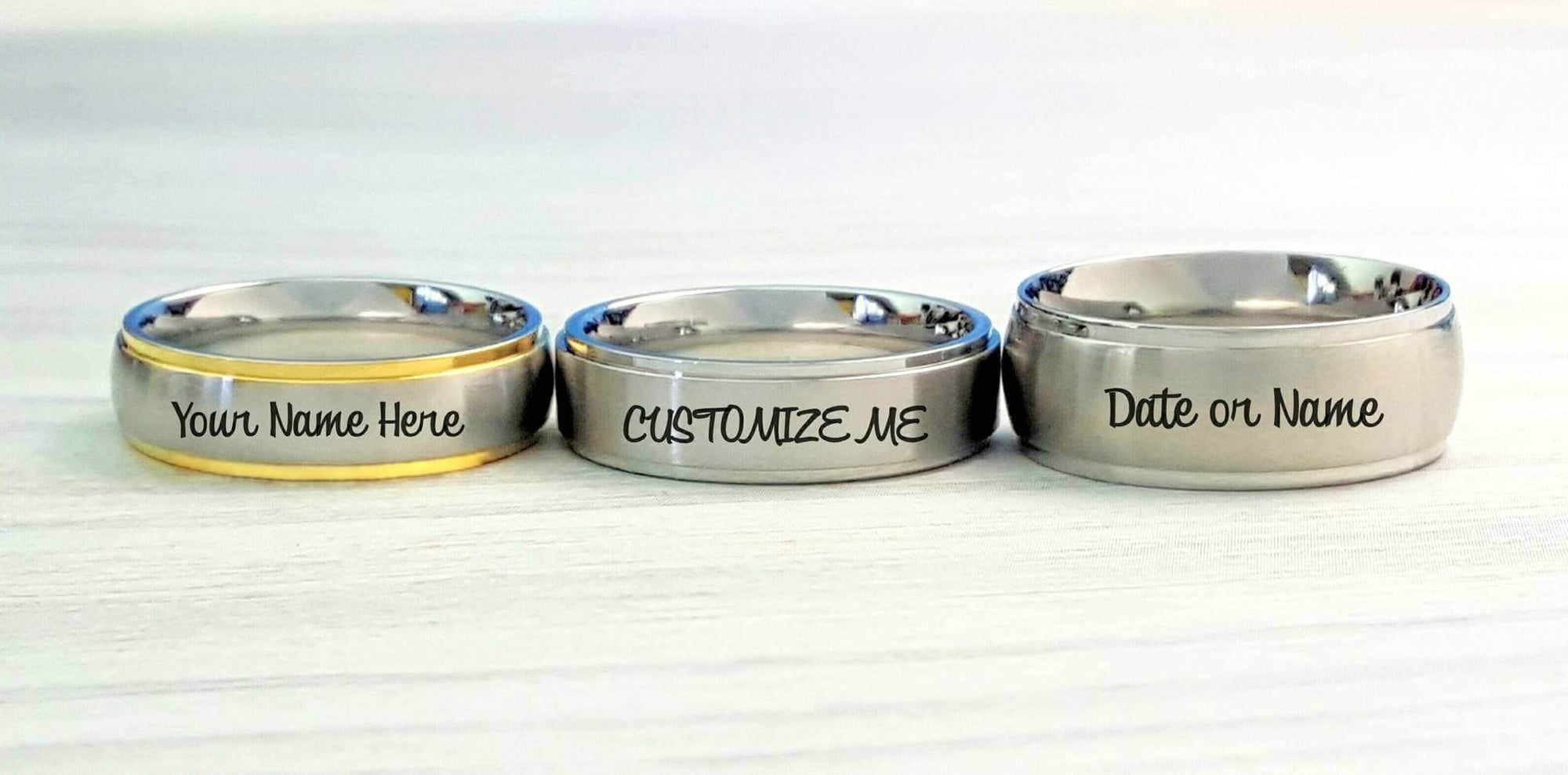 Motivational Stainless Steel Name Ring, Stainless Steel Ring, Comfort Fit Band, Mother's Day Gift, Rings, HandmadeLoveStories, HandmadeLoveStories , [Handmade_Love_Stories], [Hand_Stamped_Jewelry], [Etsy_Stamped_Jewelry], [Etsy_Jewelry]
