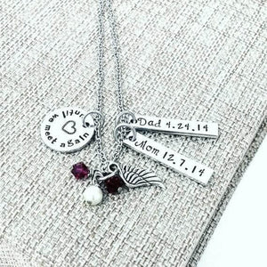 Until We Meet Again Necklace, Charm Memorial Necklace, Remembrance Jewelry, Necklaces, HandmadeLoveStories, HandmadeLoveStories , [Handmade_Love_Stories], [Hand_Stamped_Jewelry], [Etsy_Stamped_Jewelry], [Etsy_Jewelry]