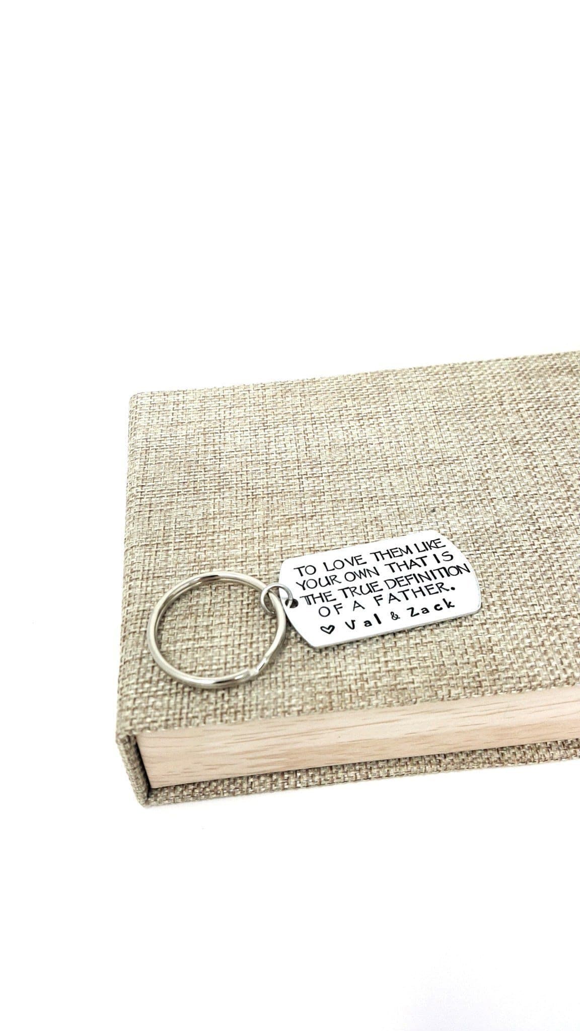 Stepfather Gift, Step Dad Keychain,  Step Dad Gift, Thank You Keychain, Father's Day, Father Gift, Keychains, HandmadeLoveStories, HandmadeLoveStories , [Handmade_Love_Stories], [Hand_Stamped_Jewelry], [Etsy_Stamped_Jewelry], [Etsy_Jewelry]