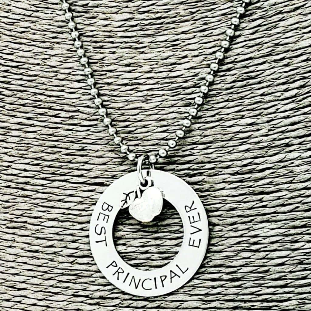 Best Principal Gift, End of Year Gift, Vice Principal Gift, Son's Principal, Daughter's Principal, Necklaces, HandmadeLoveStories, HandmadeLoveStories , [Handmade_Love_Stories], [Hand_Stamped_Jewelry], [Etsy_Stamped_Jewelry], [Etsy_Jewelry]