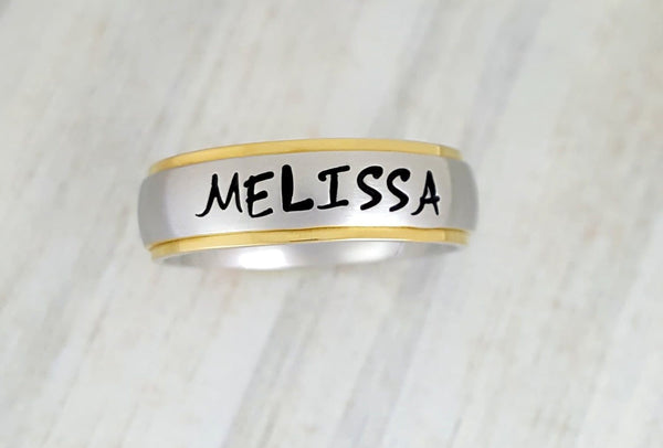 Hand stamped stainless deals steel rings