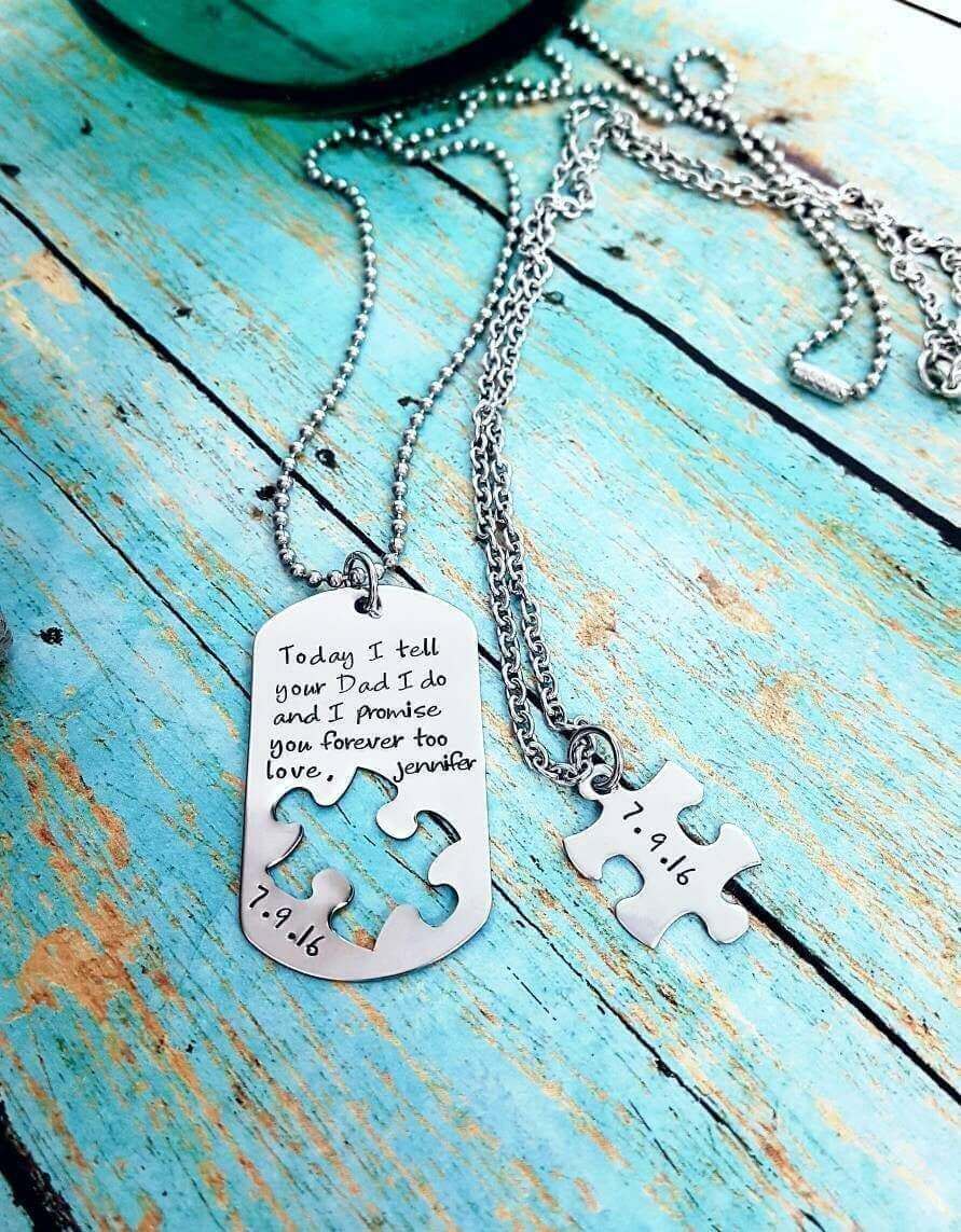 Personalized Gift Wedding, Wedding gift for step children, Step son gift, Step daughter gift,  New Step Mom, Necklaces, HandmadeLoveStories, HandmadeLoveStories , [Handmade_Love_Stories], [Hand_Stamped_Jewelry], [Etsy_Stamped_Jewelry], [Etsy_Jewelry]
