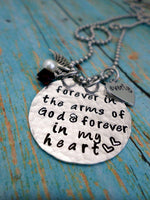 Forever in The Arms Of God, Memorial Necklace, Infant Loss, Child Loss, Miscarriage, Still Birth,, Necklaces, HandmadeLoveStories, HandmadeLoveStories , [Handmade_Love_Stories], [Hand_Stamped_Jewelry], [Etsy_Stamped_Jewelry], [Etsy_Jewelry]