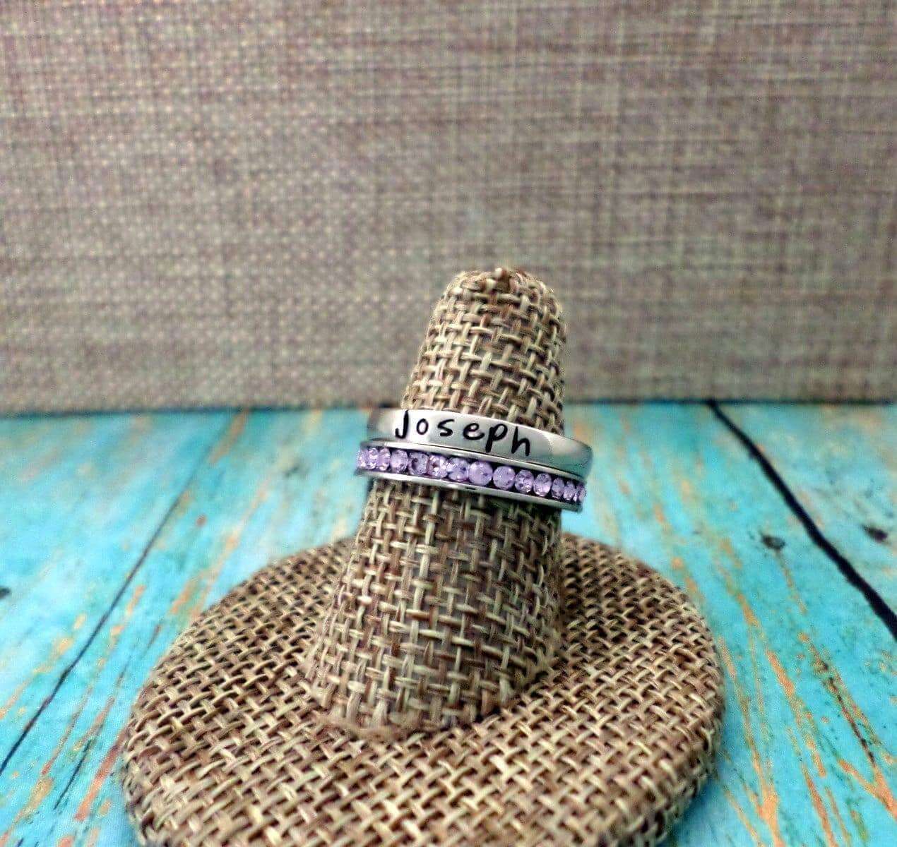 Stackable Name Rings, Eternity rings, Stainless Steel Ring, Matching Rings, Name Rings, Comfort Fit, Rings, HandmadeLoveStories, HandmadeLoveStories , [Handmade_Love_Stories], [Hand_Stamped_Jewelry], [Etsy_Stamped_Jewelry], [Etsy_Jewelry]