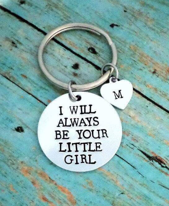 I will Always Be Your Little Girl, Father's Keychain, Daughter Gift,  #1 Dad, Christmas Gift, Gift, Keychains, HandmadeLoveStories, HandmadeLoveStories , [Handmade_Love_Stories], [Hand_Stamped_Jewelry], [Etsy_Stamped_Jewelry], [Etsy_Jewelry]