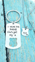 She's got my 6, Police wife, Couple's Necklace Set, Police lives matter,  Police husband,  LEO family, Necklaces, HandmadeLoveStories, HandmadeLoveStories , [Handmade_Love_Stories], [Hand_Stamped_Jewelry], [Etsy_Stamped_Jewelry], [Etsy_Jewelry]