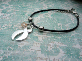 Peach Ribbon Bracelet, Uterine Cancer Awareness, Uterine Cancer Support Bracelet, Chemo Gift, Bracelets, HandmadeLoveStories, HandmadeLoveStories , [Handmade_Love_Stories], [Hand_Stamped_Jewelry], [Etsy_Stamped_Jewelry], [Etsy_Jewelry]