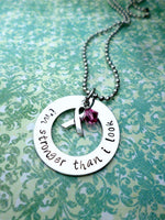 I'm Stronger Than I Look necklace, Breast Cancer Awareness, Chemo Gift, Fighting Cancer, Cancer, Necklaces, HandmadeLoveStories, HandmadeLoveStories , [Handmade_Love_Stories], [Hand_Stamped_Jewelry], [Etsy_Stamped_Jewelry], [Etsy_Jewelry]