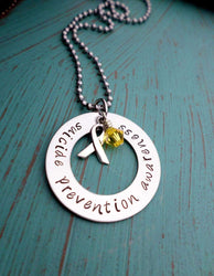 Suicide Prevention Awareness, Suicide Support Necklace, Yellow Awareness Ribbon, Awareness Necklace, Necklaces, HandmadeLoveStories, HandmadeLoveStories , [Handmade_Love_Stories], [Hand_Stamped_Jewelry], [Etsy_Stamped_Jewelry], [Etsy_Jewelry]