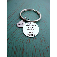 The Way You Make Me Feel - Husband, Boyfriend Gift, Keychain Gift, Handstamped Men's Gift, Custom, Keychains, HandmadeLoveStories, HandmadeLoveStories , [Handmade_Love_Stories], [Hand_Stamped_Jewelry], [Etsy_Stamped_Jewelry], [Etsy_Jewelry]