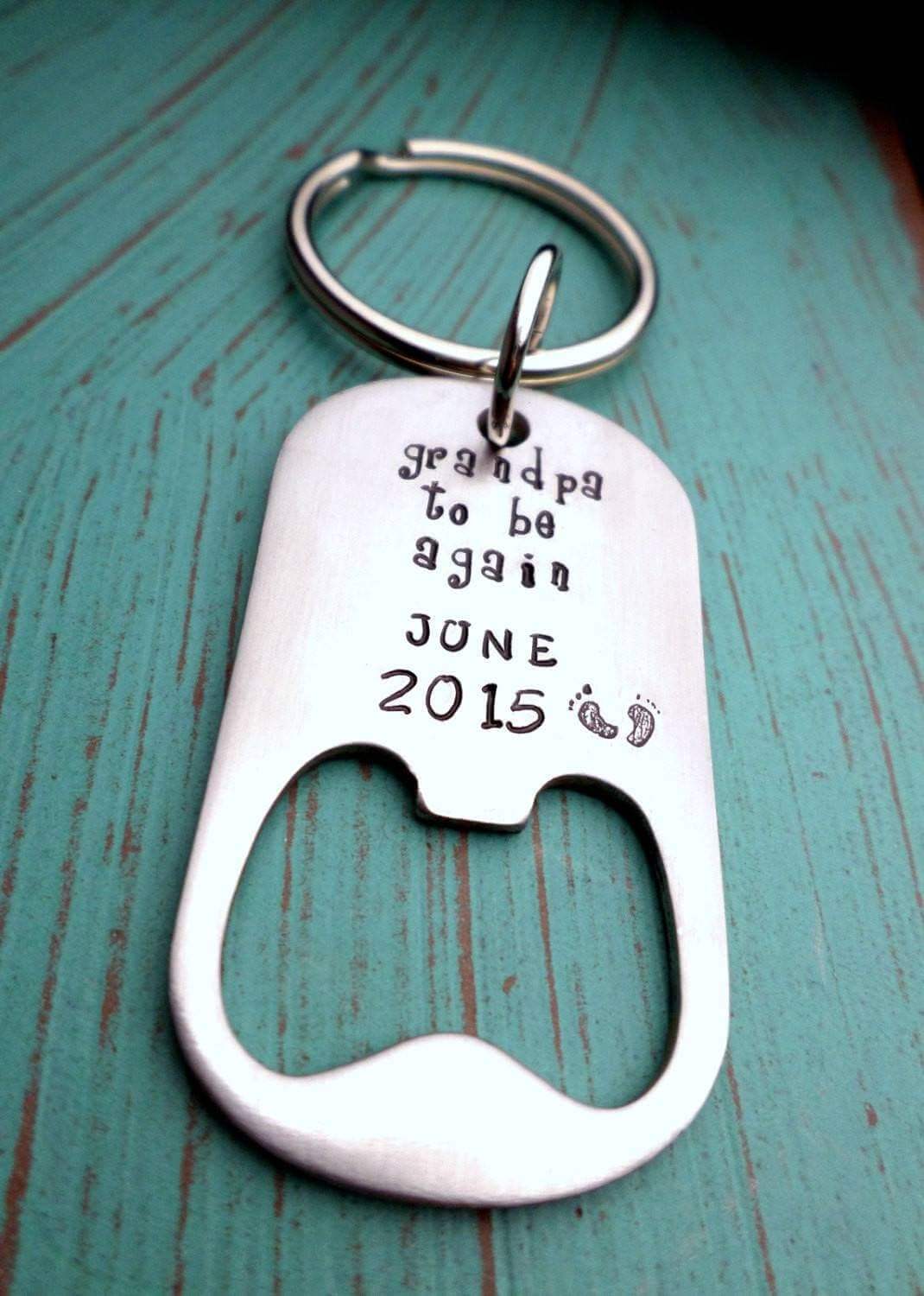 Grandpa To Be Gift, Birth Announcement, Best Dad, Father's  Keychain, Fathers Day Gift, Gift for Dad, Bottle Openers, HandmadeLoveStories, HandmadeLoveStories , [Handmade_Love_Stories], [Hand_Stamped_Jewelry], [Etsy_Stamped_Jewelry], [Etsy_Jewelry]