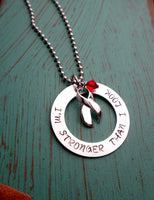 Red Ribbon Necklace, Heart Disease Awareness, Stroke Victim Awareness, HIV Aids Disease Awareness, Necklaces, HandmadeLoveStories, HandmadeLoveStories , [Handmade_Love_Stories], [Hand_Stamped_Jewelry], [Etsy_Stamped_Jewelry], [Etsy_Jewelry]